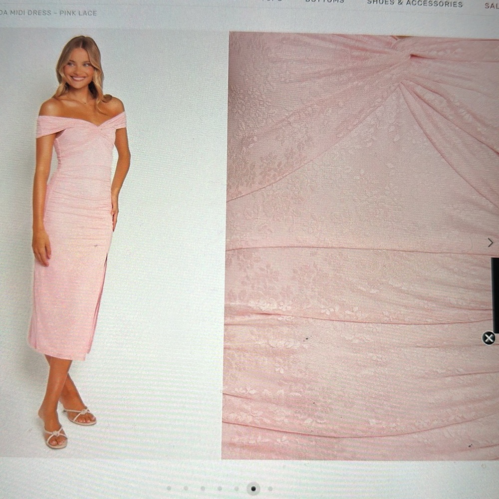 Elegpetal + pump Vada midi dress pink lace - Picture 11 of 12
